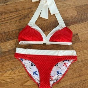 "Like New" - Nanette Lepore Red Sailor Bikini, size Small (will sell separately)